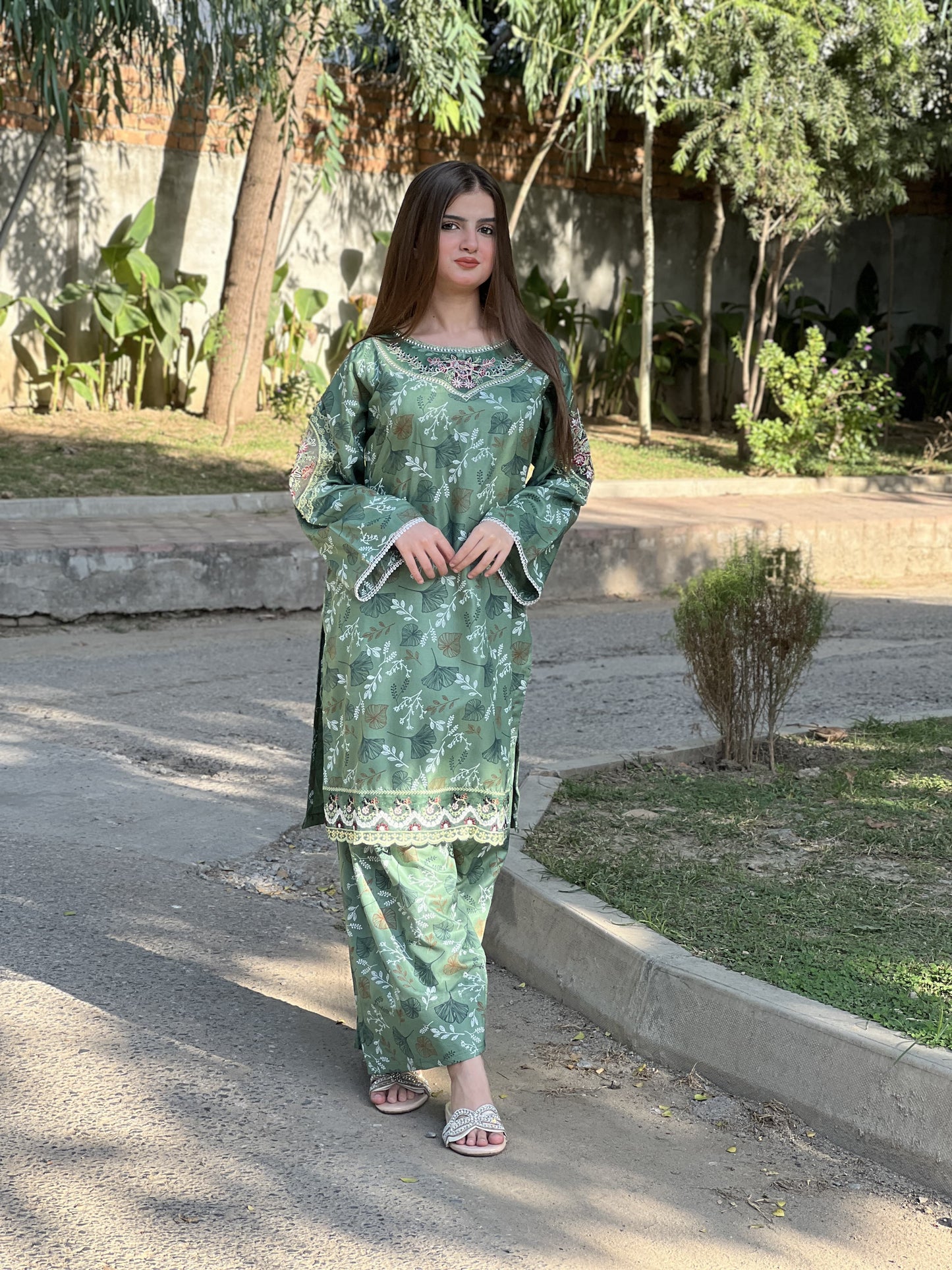 Wafa embroidery 2 peice dress